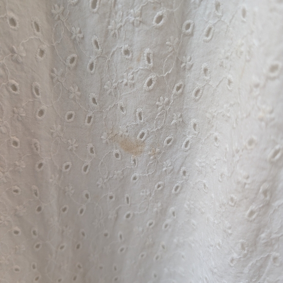 J. Crew Mercantile White Short-Sleeve Eyelet Collared Tie Front Dress, XXL - Picture 5 of 6